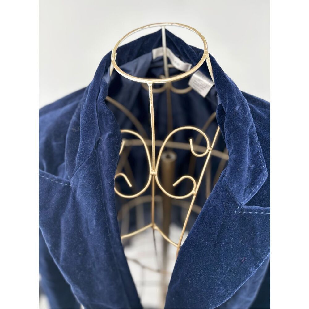 COTE FEMME Velvet Blazer Women’s Size 10 Cotton Velvet Tailored Jacket Lapel - Picture 8 of 12